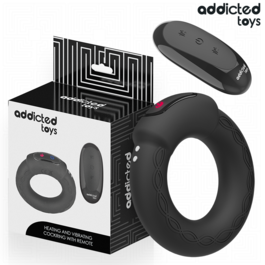 Anillo pene vibrador efecto calor control remoto Addicted Toys