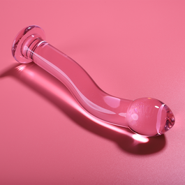 Dildo de cristal rosa Nebula, 18,5 cm