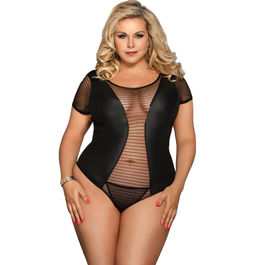 Fetish teddy manga corta talla grande Subblime