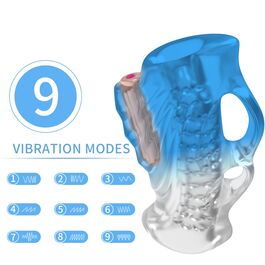 Masturbator dedal & vibrador azul degradado Armony