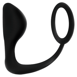 Plug anal con anillo pene negro Addicted Toys