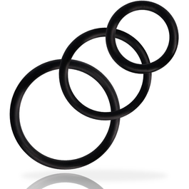 Set anillos pene negro Addicted Toys
