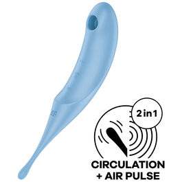 Twirling pro estimulador y vibrador azul Satisfyer